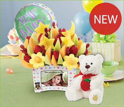 First Moments Bouquet with Balloon and Plush Bear | Edible Arrangements®