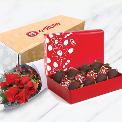 Heart Berries and Flowers Box