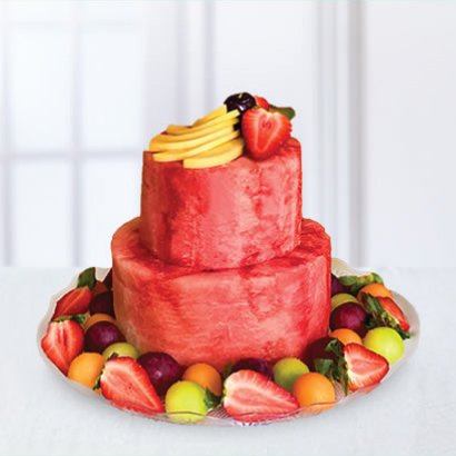 Watermelon Cake with Summer Fruits