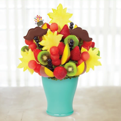 Mango Kiwi Mustache Daisy with Blueberries