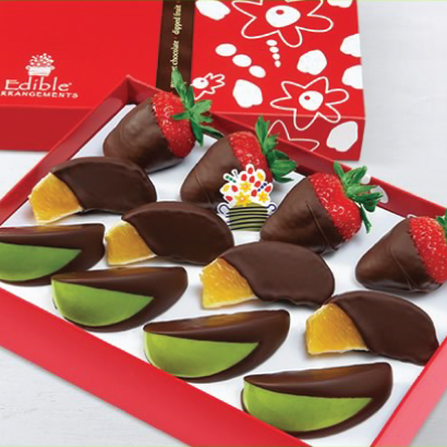 Dipped Apples, Oranges and Strawberries All Dark | Edible Arrangements®