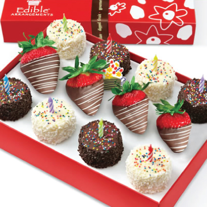 Birthday Wishes Dipped Fruit Box